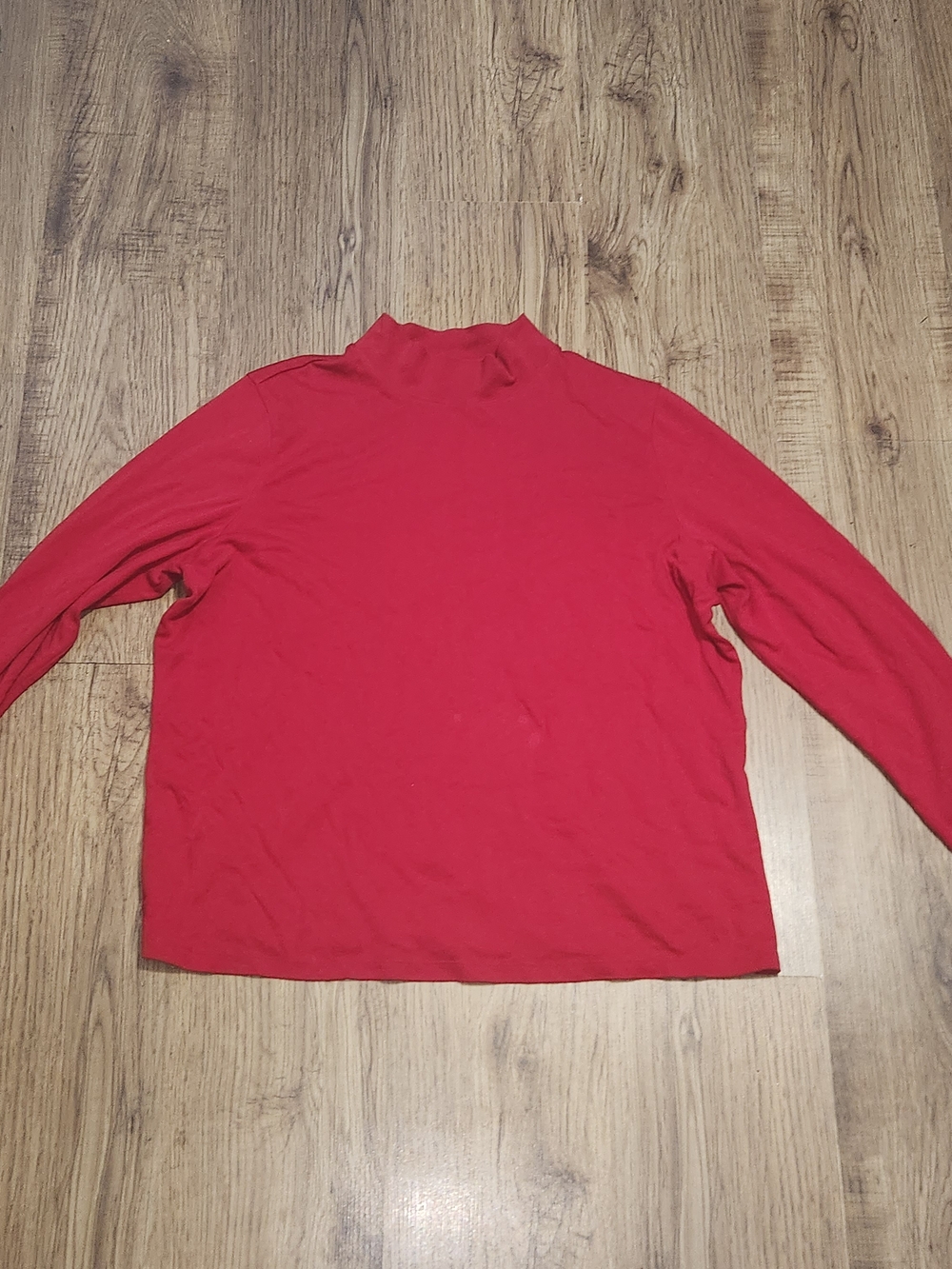 St. John's Bay Red Long Sleeve Mock Neck Tee